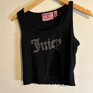 Juicy Couture Black Rhinestone Crop Top